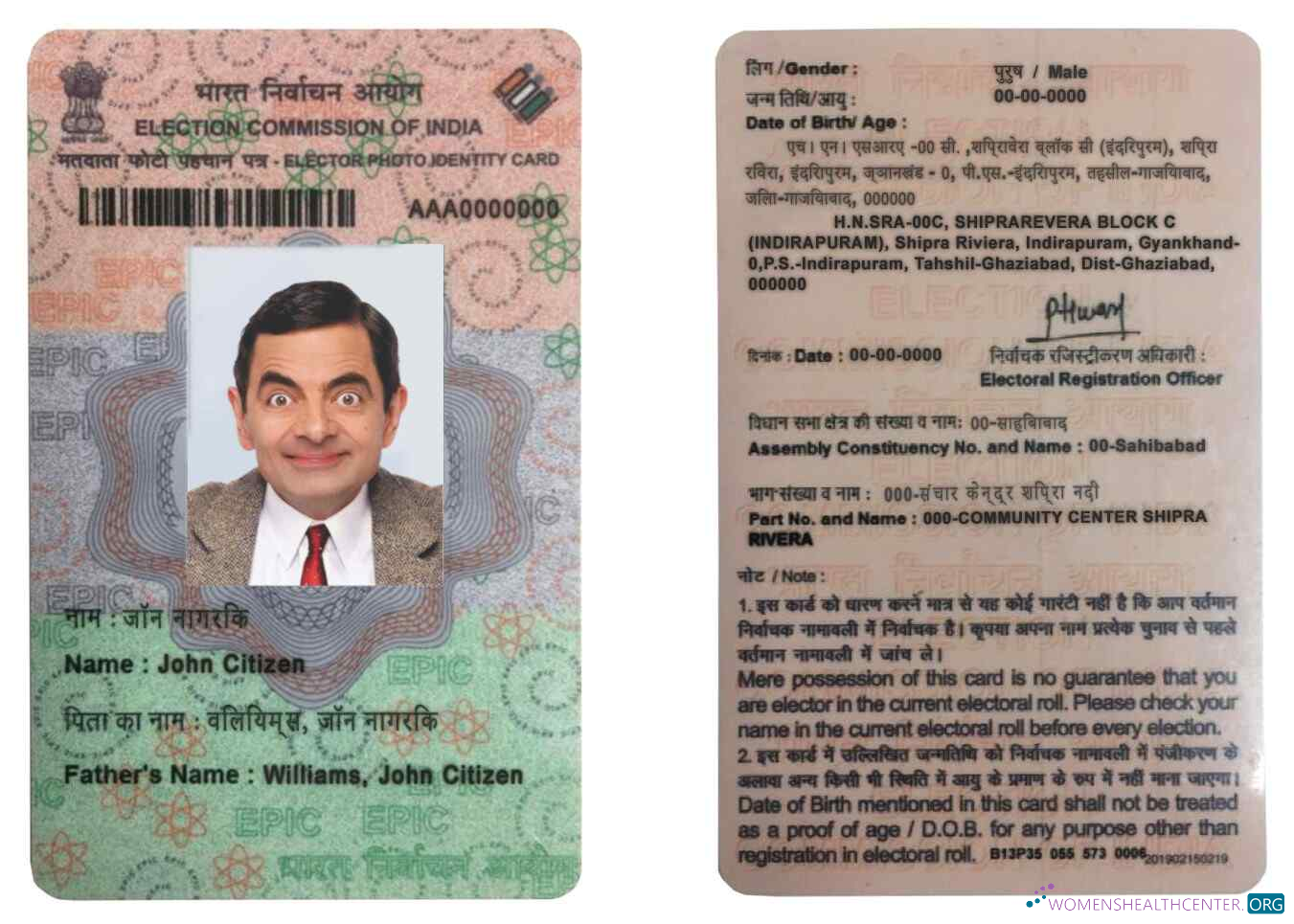 Download India Election ID Photoshop template